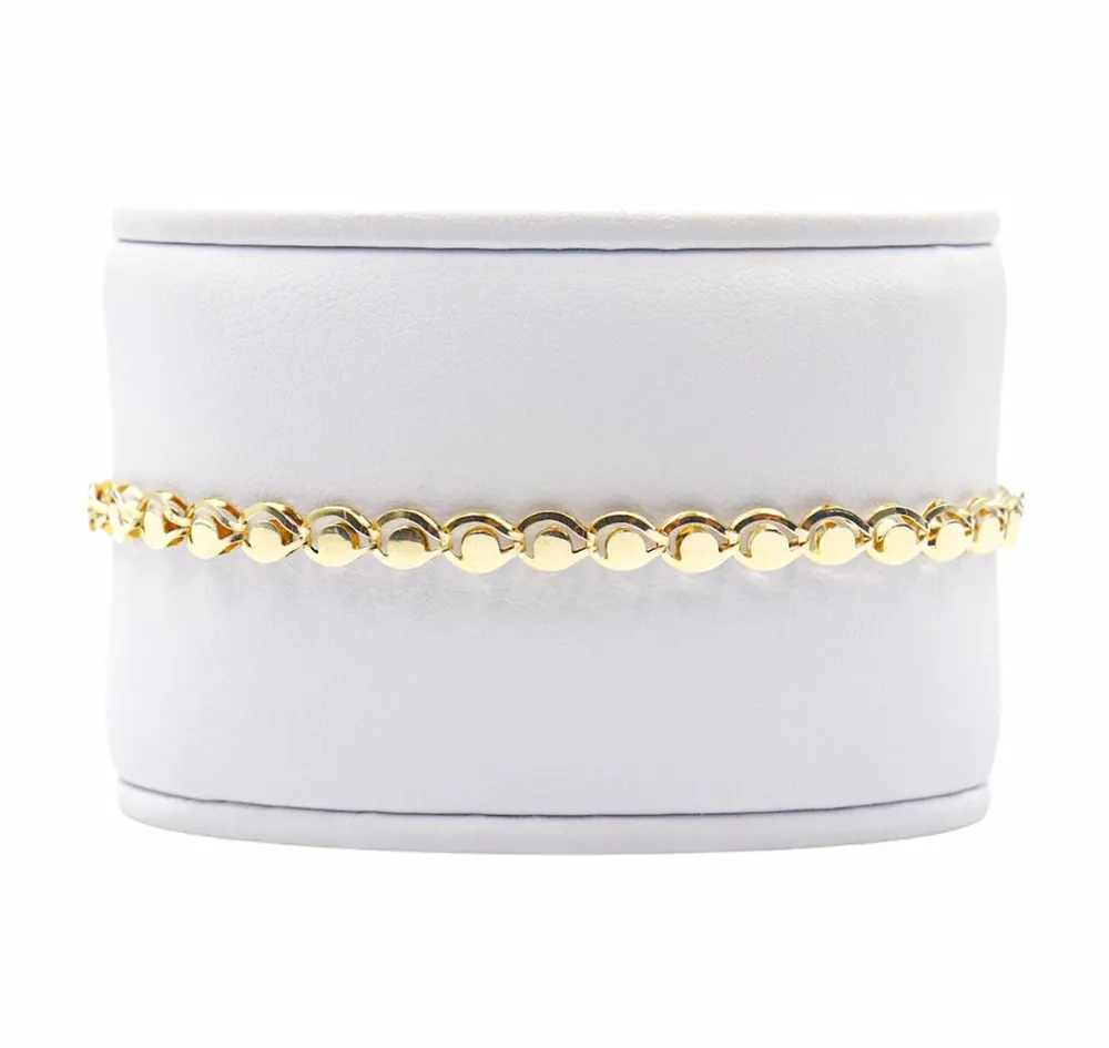 10 Karat Yellow Gold Flat Link Bracelet