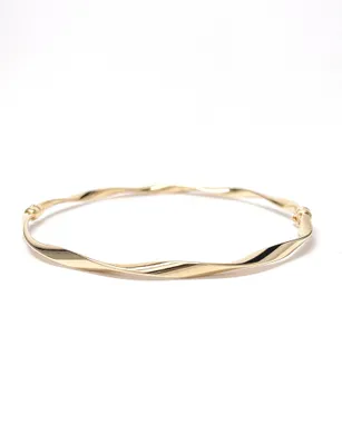 14 Karat Yellow Gold Twist Bangle