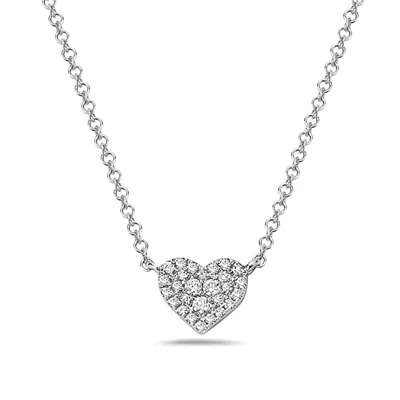 14 Karat Yellow Gold Mini Diamond Heart 0.09CT Necklace