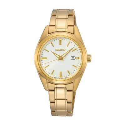 Seiko 30mm Gold Tone Stainless Steel Watch-SUR632P1