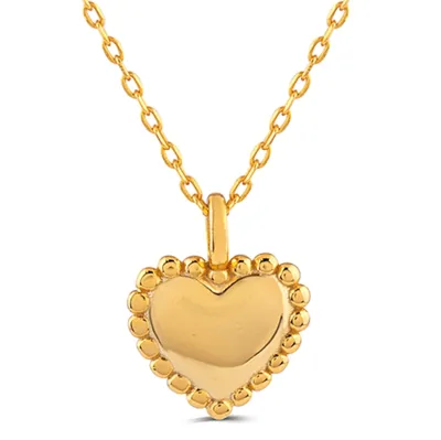 Sterling Silver Gold Plated Heart Necklace