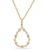 14 Karat Yellow Gold Diamond Teardrop Necklace