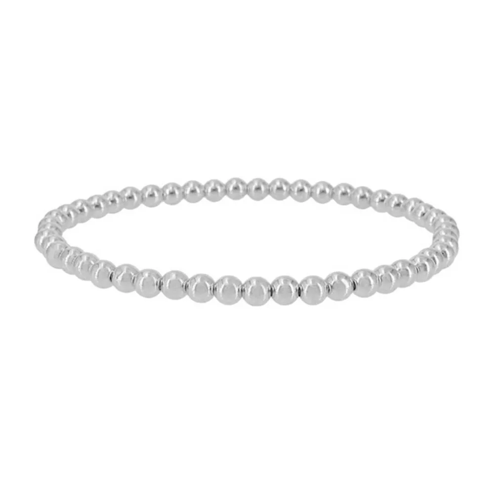 Sterling Silver Beaded Stretch Bracelet