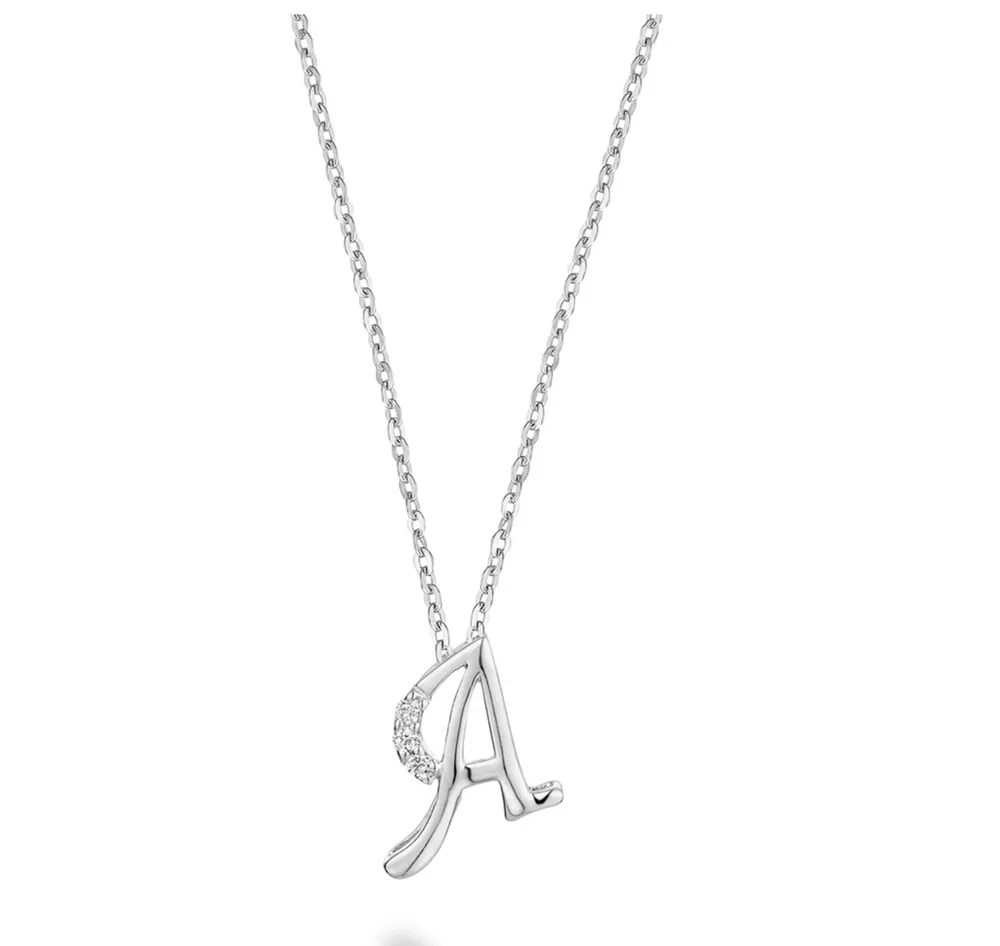 10 Karat Gold Diamond Initial Necklace