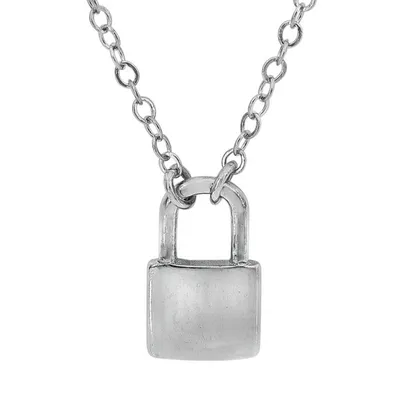 Sterling Silver Mini Lock Necklace