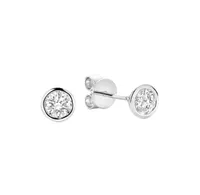 10 Karat Gold Diamond Bezel Stud Earrings