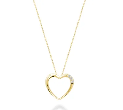 10 Karat Gold Diamond Heart Necklace