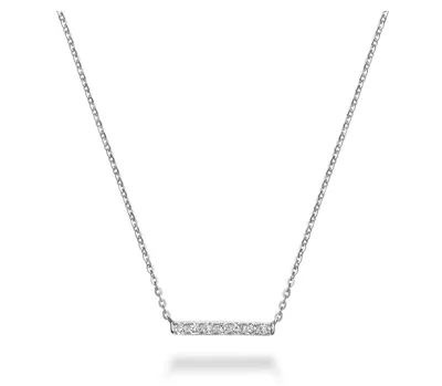 10 Karat Gold Diamond Mini Bar Necklace