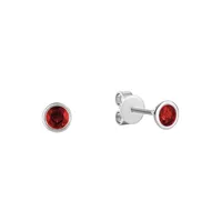 10 Karat Gold Ruby Bezel Stud Earrings