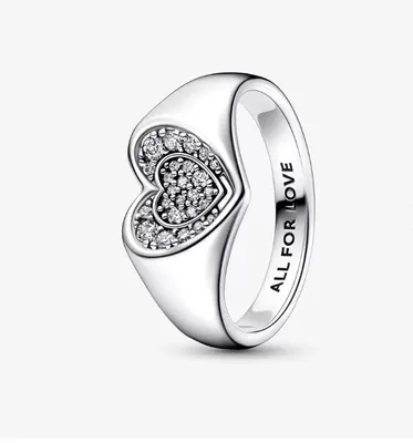 Pandora Radiant Heart Pave Signet Ring 192491C01