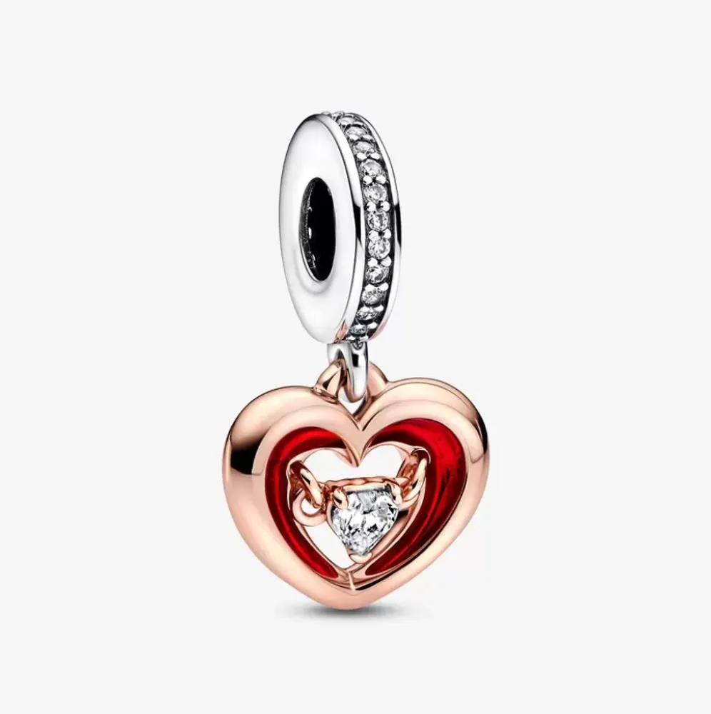 Pandora Two Tone Radiant Heart Dangle Charm 782450C01