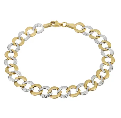 10 Karat Yellow and White Gold Link Bracelet