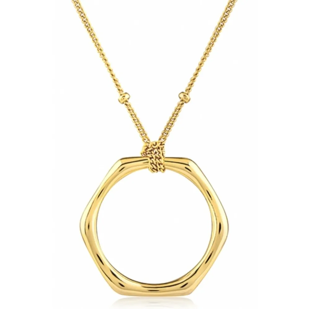 Sterling Silver Gold Plated Geometric Necklace