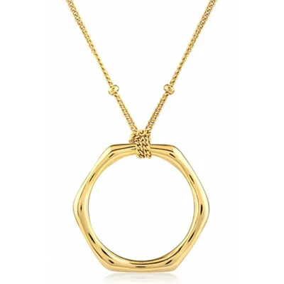 Sterling Silver Gold Plated Geometric Necklace