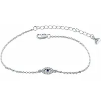 Sterling Silver Cubic Zirconia Evil Eye Bracelet