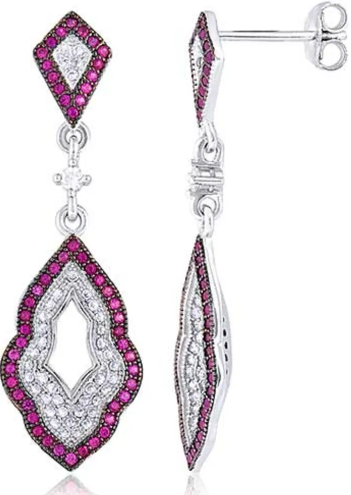 Sterling Silver Cubic Zirconia Dangle Earrings