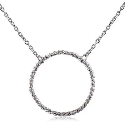 Sterling Silver Rope Circle Necklace