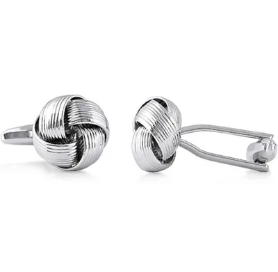 Endless Knot Brass Rhodium Plated Cufflinks