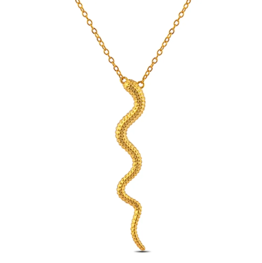 Sterling Silver Gold Plated Snake Necklace