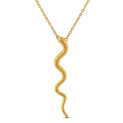 Sterling Silver Gold Plated Snake Necklace