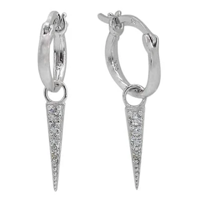 Sterling Silver Mini Cubic Zirconia Dangle Earrings