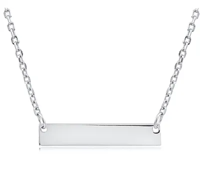 Sterling Silver High Polish Bar Necklace