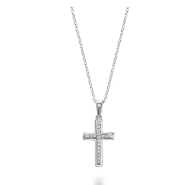 10 Karat Gold 0.06CT Diamond Cross Necklace