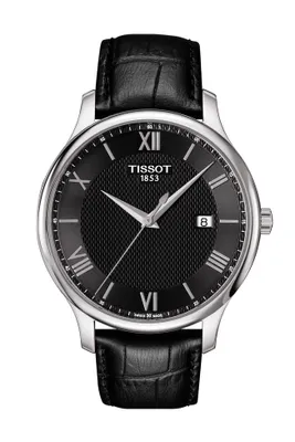 Tissot Tradition Black Leather Quartz Watch - T063.610.16.058.00
