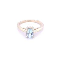 10 Karat Yellow Gold Aquamarine Ring