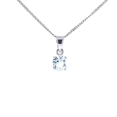 14 Karat White Gold Aquamarine Necklace