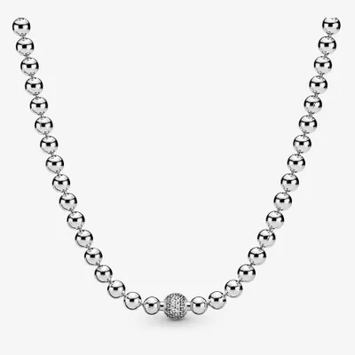 Pandora Beads & Pavé Necklace - 398565C01-45