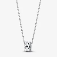 Pandora Signature Logo Pavé & Beads Pendant & Necklace - 392311C01-45