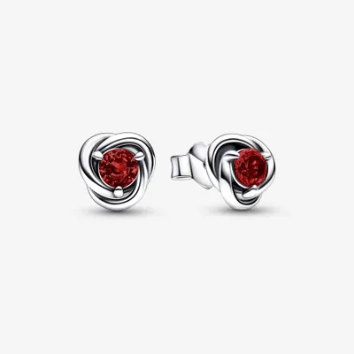 Pandora January Red Eternity Circle Stud Earrings - 292334C06
