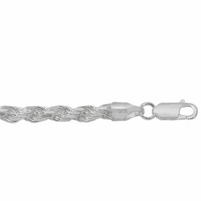 Sterling Silver Diamond Cut Rope Chain- mm
