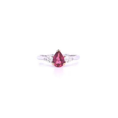 18 Karat White Gold Ruby and Diamond Ring