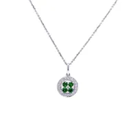 18 Karat White Gold Tsavorite and Diamond Necklace