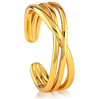 Sterling Silver Adjustable Gold Plated Ring