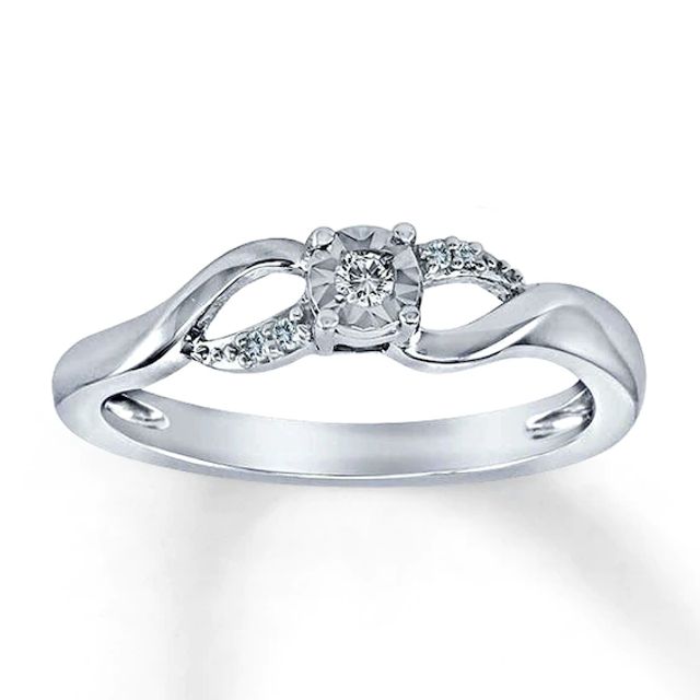 Diamond Promise Ring 1/20 ct tw Round-Cut Sterling Silver