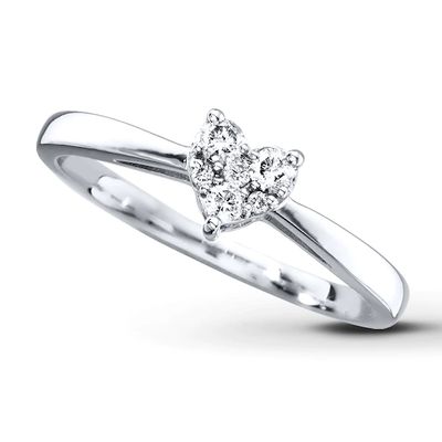 Kay Diamond Heart Ring 1/8 ct tw Round-cut Sterling Silver