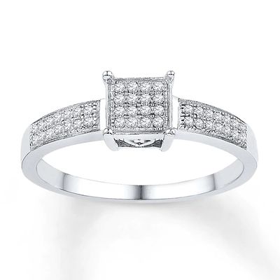 Kay Diamond Ring 1/6 ct tw Round-cut Sterling Silver