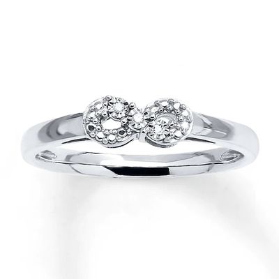 Diamond Accent Infinity Promise Ring Sterling Silver