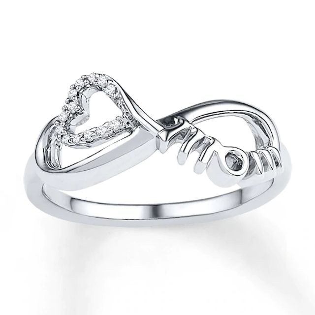 Kay Mom Infinity Ring 1/20 ct tw Diamonds Sterling Silver