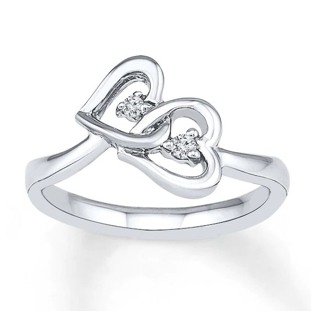 Heart Ring 1/20 ct tw Diamonds Sterling Silver