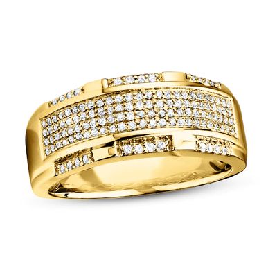 Men's Diamond Ring 1/2 ct tw Diamonds 10K Yellow Gold