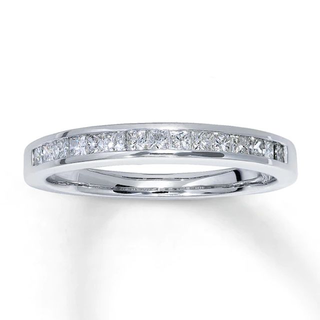 Diamond Wedding Band 1/3 ct tw Princess-cut 14K White Gold