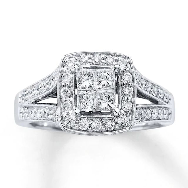 Kay Diamond Engagement Ring 3/4 ct tw Princess-cut 14K White Gold