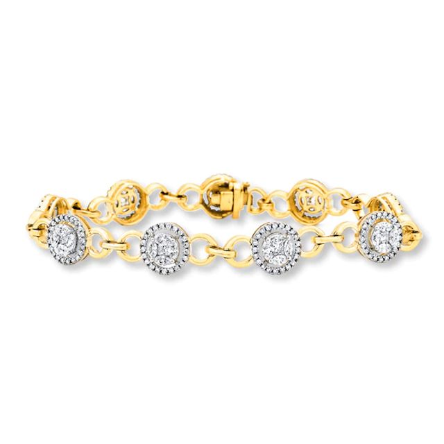 Diamond Bracelet 3 Carat tw 14K Yellow Gold