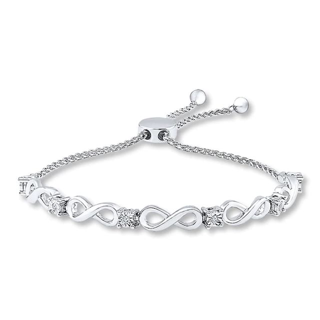 Bolo Bracelet Infinity Symbols Sterling Silver 9.5