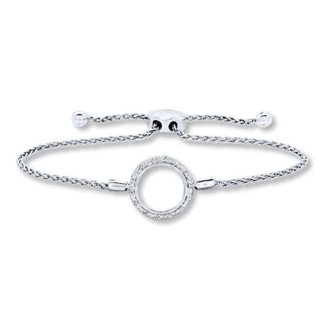 Diamond Bolo Bracelet 1/20 ct tw Round-cut Sterling Silver