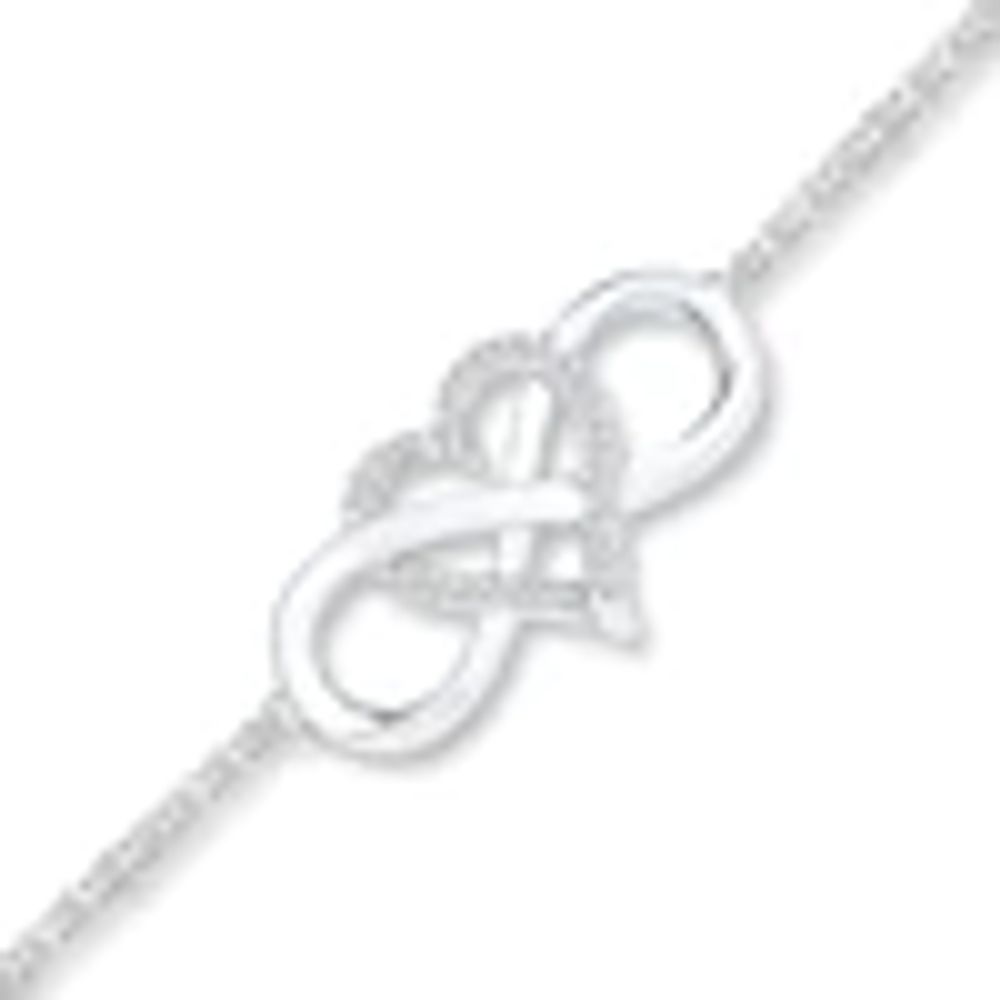 Kay Heart Infinity Bracelet 1/8 ct tw Diamonds Sterling Silver